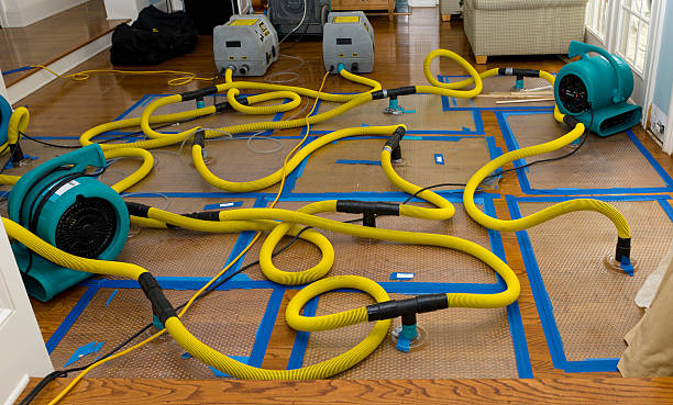 Professional Flood Damage Restoration technician working in Helotes, TX